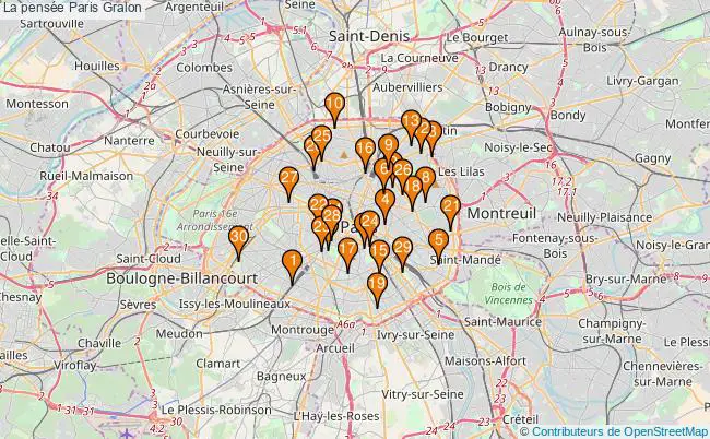 plan La pensée Paris Associations La pensée Paris : 217 associations