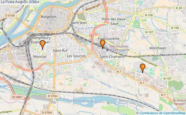 plan La Poste Avignon Associations La Poste Avignon : 4 associations