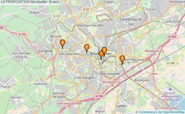 plan LA PROPOSITION Montpellier Associations LA PROPOSITION Montpellier : 6 associations