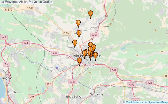 plan La Provence Aix en Provence Associations La Provence Aix en Provence : 17 associations