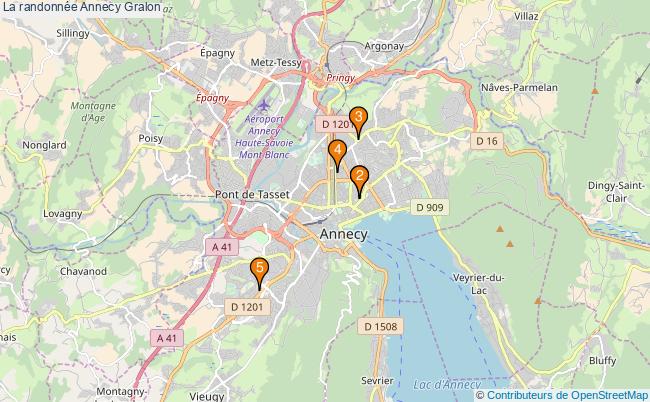 plan La randonnée Annecy Associations La randonnée Annecy : 4 associations