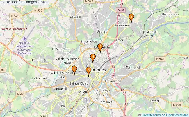 plan La randonnée Limoges Associations La randonnée Limoges : 3 associations