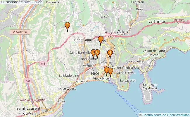 plan La randonnée Nice Associations La randonnée Nice : 8 associations