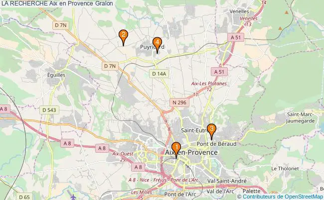 plan LA RECHERCHE Aix en Provence Associations LA RECHERCHE Aix en Provence : 4 associations