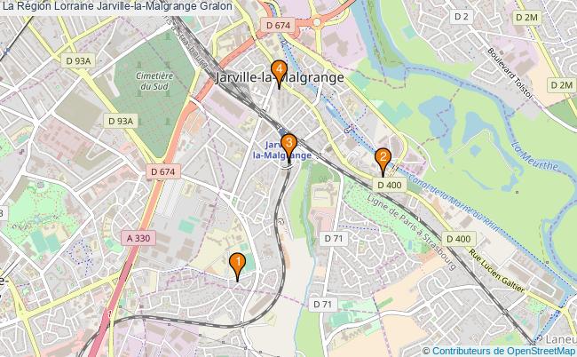 plan La Région Lorraine Jarville-la-Malgrange Associations La Région Lorraine Jarville-la-Malgrange : 4 associations