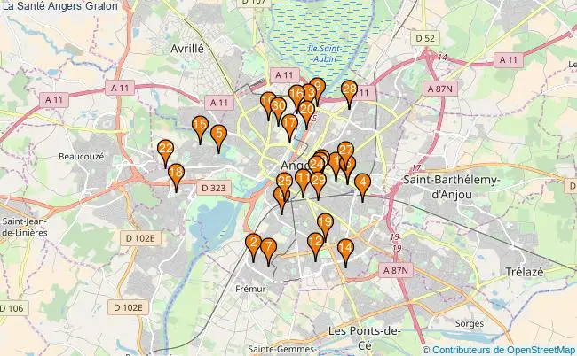 plan La Santé Angers Associations La Santé Angers : 66 associations