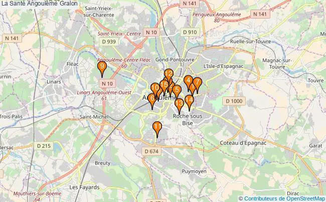 plan La Santé Angoulême Associations La Santé Angoulême : 20 associations
