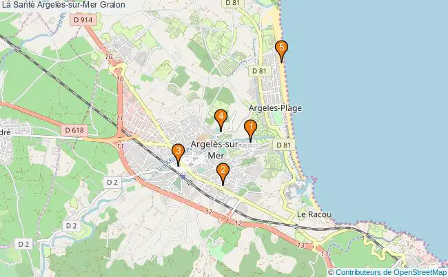 plan La Santé Argelès-sur-Mer Associations La Santé Argelès-sur-Mer : 8 associations