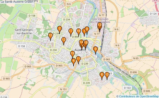 plan La Santé Auxerre Associations La Santé Auxerre : 20 associations