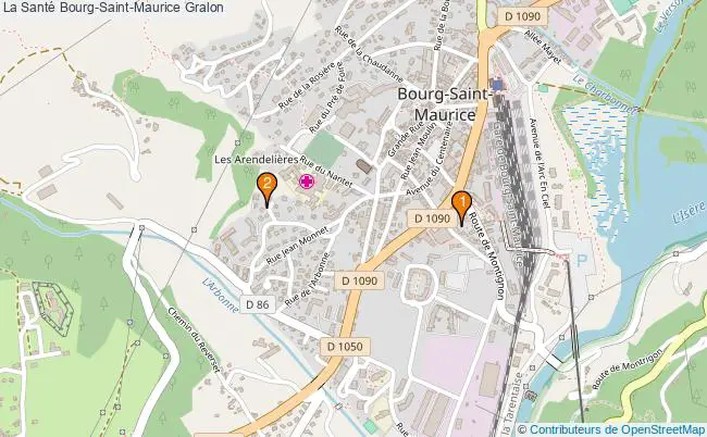 plan La Santé Bourg-Saint-Maurice Associations La Santé Bourg-Saint-Maurice : 4 associations