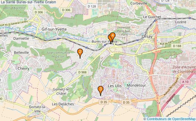 plan La Santé Bures-sur-Yvette Associations La Santé Bures-sur-Yvette : 4 associations
