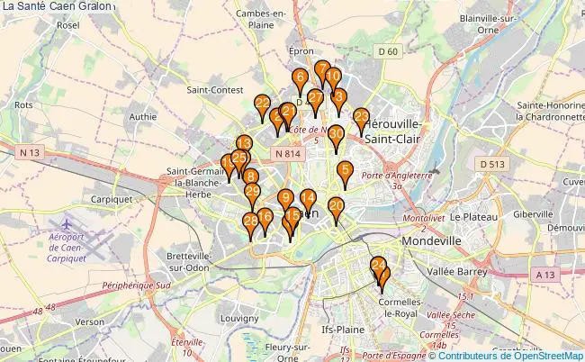 plan La Santé Caen Associations La Santé Caen : 60 associations