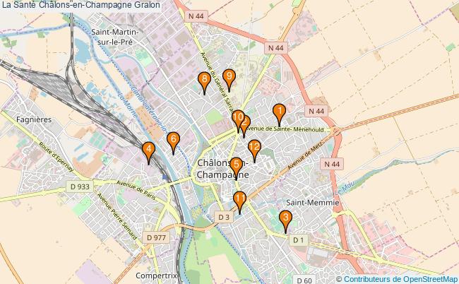 plan La Santé Châlons-en-Champagne Associations La Santé Châlons-en-Champagne : 17 associations