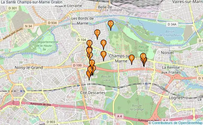 plan La Santé Champs-sur-Marne Associations La Santé Champs-sur-Marne : 26 associations