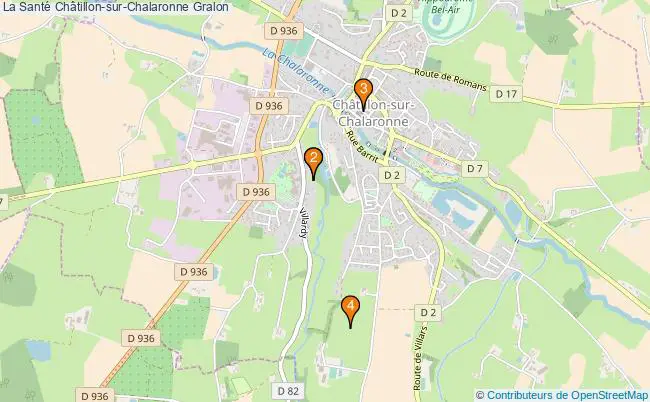 plan La Santé Châtillon-sur-Chalaronne Associations La Santé Châtillon-sur-Chalaronne : 5 associations
