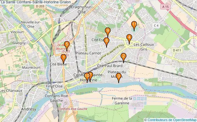 plan La Santé Conflans-Sainte-Honorine Associations La Santé Conflans-Sainte-Honorine : 15 associations
