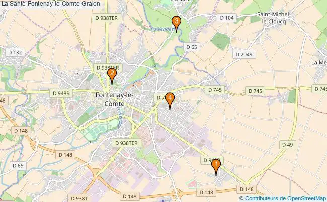 plan La Santé Fontenay-le-Comte Associations La Santé Fontenay-le-Comte : 5 associations