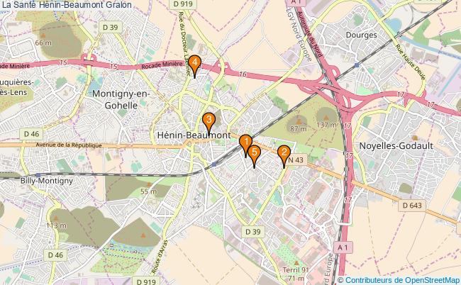 plan La Santé Hénin-Beaumont Associations La Santé Hénin-Beaumont : 4 associations