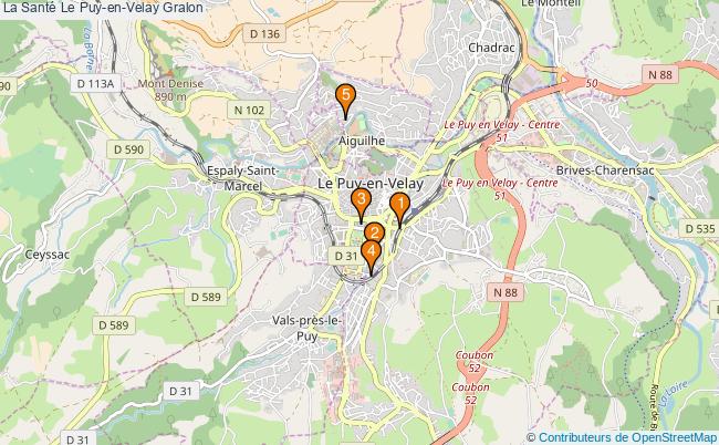 plan La Santé Le Puy-en-Velay Associations La Santé Le Puy-en-Velay : 6 associations