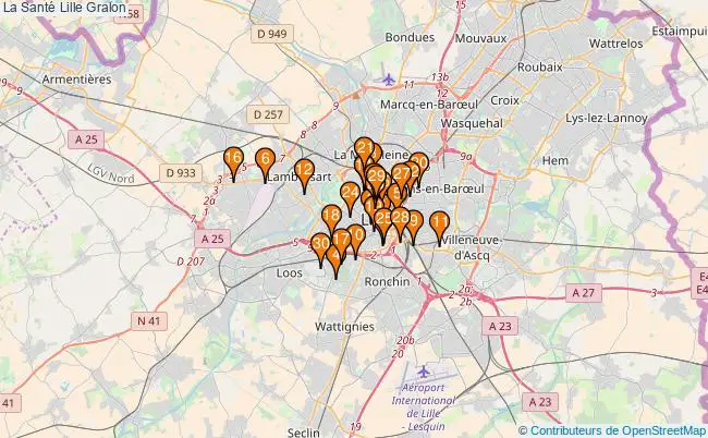 plan La Santé Lille Associations La Santé Lille : 189 associations
