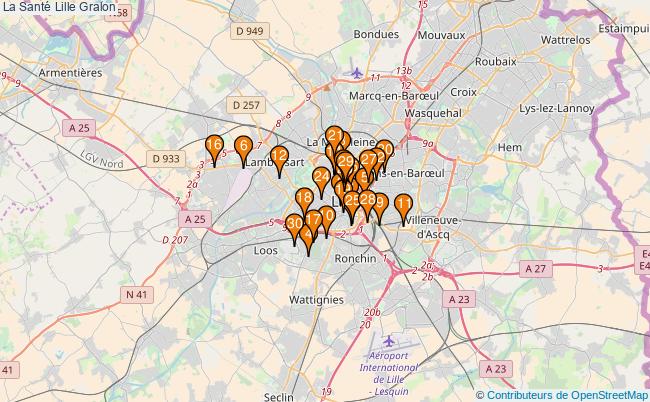 plan La Santé Lille Associations La Santé Lille : 189 associations