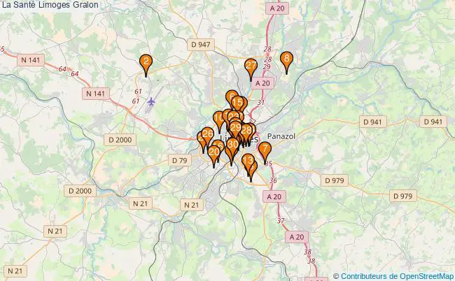plan La Santé Limoges Associations La Santé Limoges : 63 associations