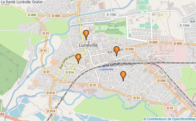 plan La Santé Lunéville Associations La Santé Lunéville : 4 associations