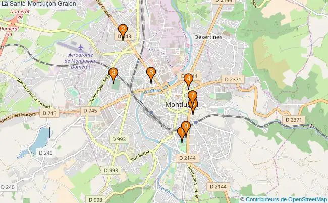 plan La Santé Montluçon Associations La Santé Montluçon : 11 associations