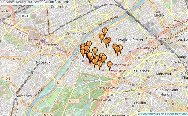 plan La Santé Neuilly-sur-Seine Associations La Santé Neuilly-sur-Seine : 31 associations