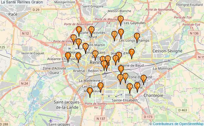 plan La Santé Rennes Associations La Santé Rennes : 139 associations