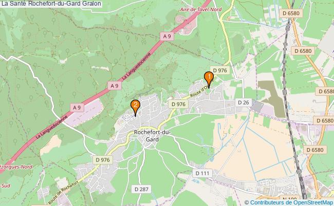 plan La Santé Rochefort-du-Gard Associations La Santé Rochefort-du-Gard : 4 associations