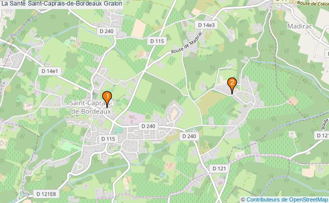 plan La Santé Saint-Caprais-de-Bordeaux Associations La Santé Saint-Caprais-de-Bordeaux : 2 associations