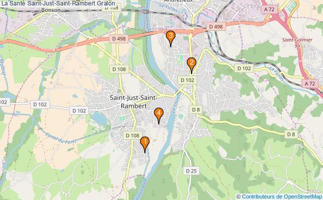 plan La Santé Saint-Just-Saint-Rambert Associations La Santé Saint-Just-Saint-Rambert : 6 associations