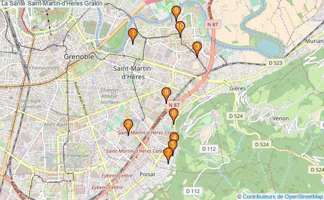 plan La Santé Saint-Martin-d'Hères Associations La Santé Saint-Martin-d'Hères : 13 associations