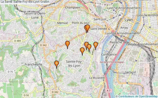 plan La Santé Sainte-Foy-lès-Lyon Associations La Santé Sainte-Foy-lès-Lyon : 5 associations