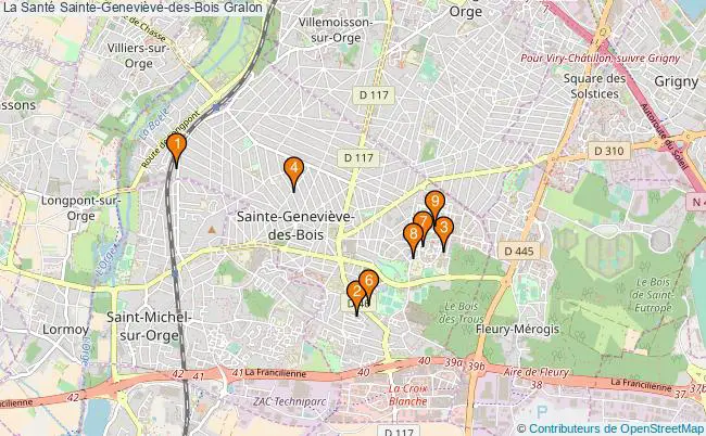 plan La Santé Sainte-Geneviève-des-Bois Associations La Santé Sainte-Geneviève-des-Bois : 13 associations