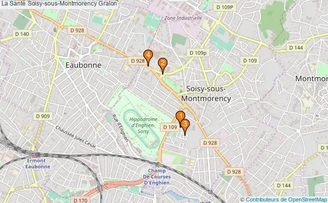 plan La Santé Soisy-sous-Montmorency Associations La Santé Soisy-sous-Montmorency : 5 associations
