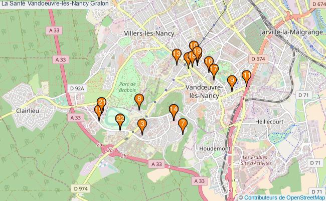 plan La Santé Vandoeuvre-lès-Nancy Associations La Santé Vandoeuvre-lès-Nancy : 28 associations