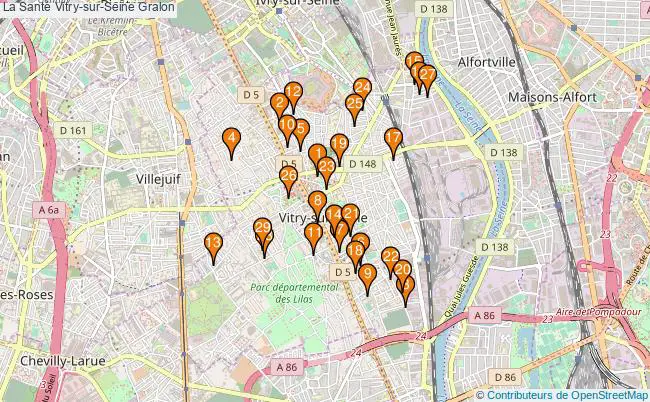 plan La Santé Vitry-sur-Seine Associations La Santé Vitry-sur-Seine : 38 associations