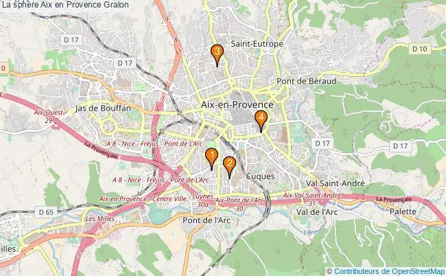 plan La sphère Aix en Provence Associations La sphère Aix en Provence : 8 associations