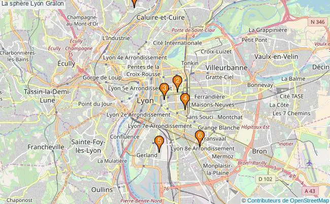 plan La sphère Lyon Associations La sphère Lyon : 15 associations