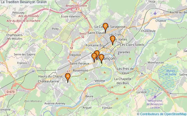 plan La Tradition Besançon Associations La Tradition Besançon : 6 associations