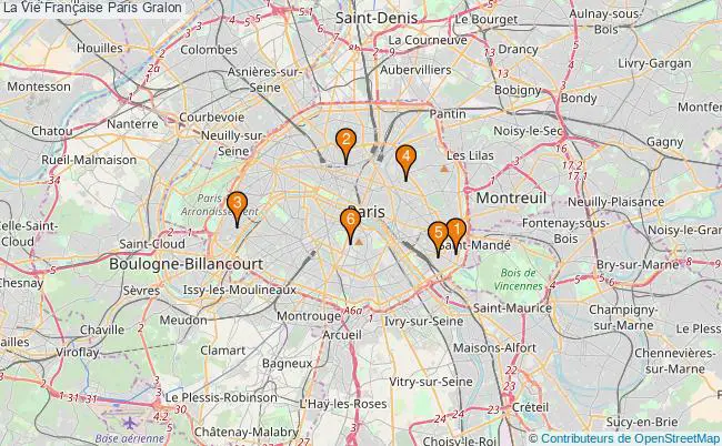 plan La Vie Française Paris Associations La Vie Française Paris : 8 associations