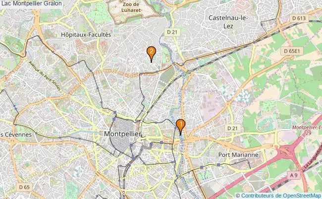 plan Lac Montpellier Associations Lac Montpellier : 3 associations