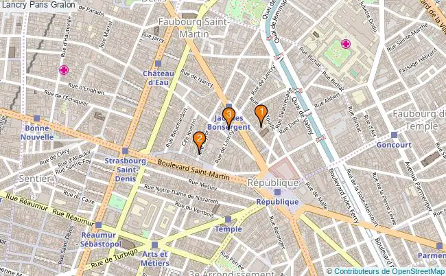 plan Lancry Paris Associations Lancry Paris : 3 associations
