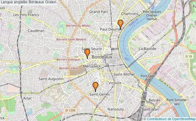 plan Langue anglaise Bordeaux Associations langue anglaise Bordeaux : 4 associations