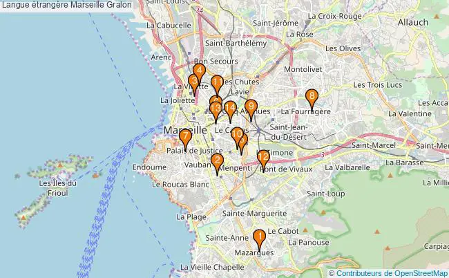 plan Langue étrangère Marseille Associations Langue étrangère Marseille : 14 associations