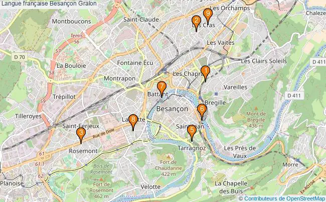 plan Langue française Besançon Associations langue française Besançon : 9 associations