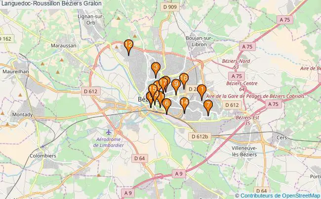 plan Languedoc-Roussillon Béziers Associations Languedoc-Roussillon Béziers : 16 associations