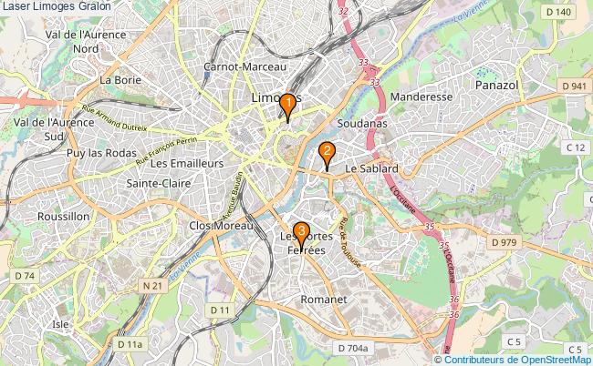 plan Laser Limoges Associations Laser Limoges : 3 associations